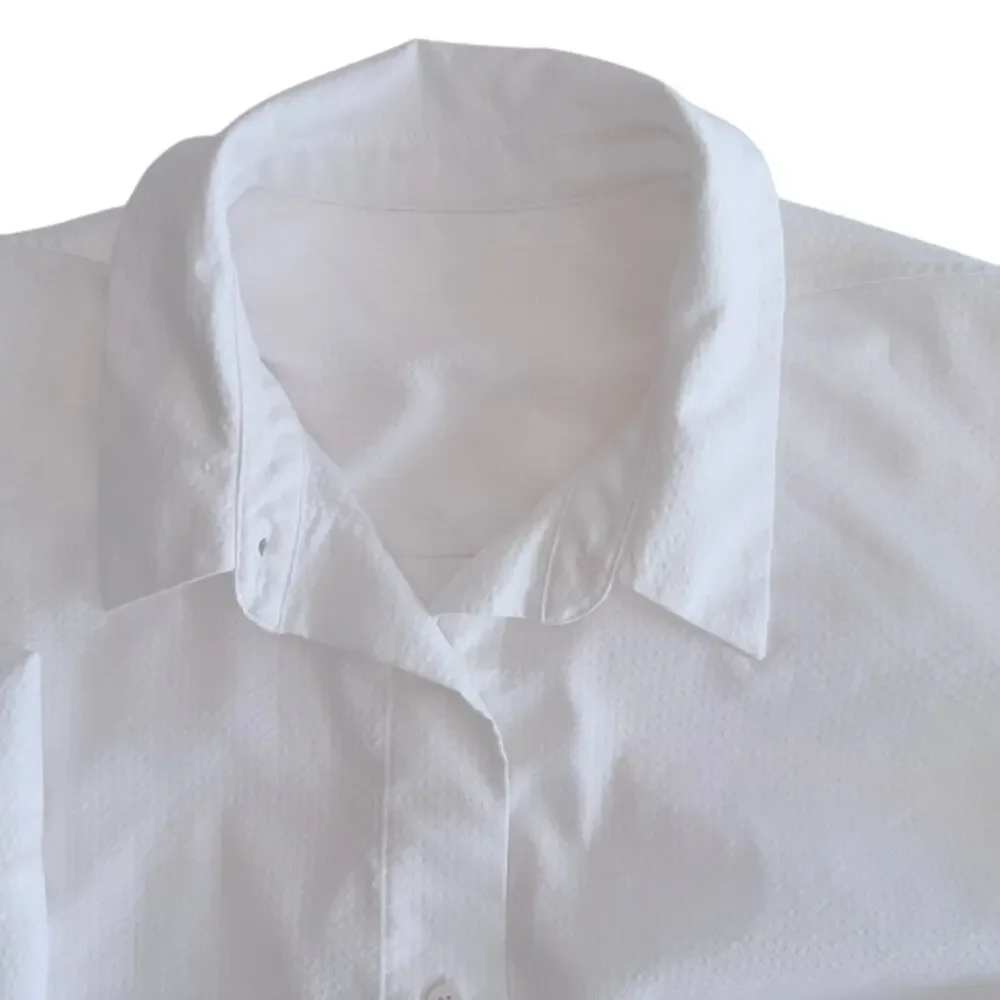 Lululemon All Days Shirt White Seersucker Plus Size 16 Maternity Oversized Loose